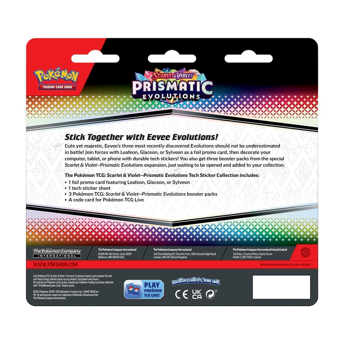 Pokémon TCG: Scarlet & Violet-Prismatic Evolutions Tech Sticker Collection (Glaceon)