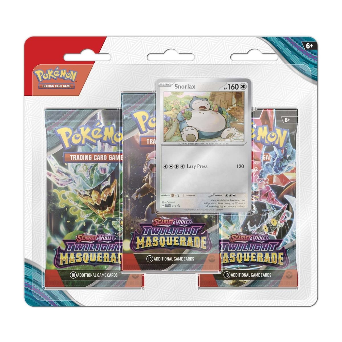 Pokémon TCG Scarlet & Violet-Twilight Masquerade 3 Booster Packs & Snorlax Promo Card