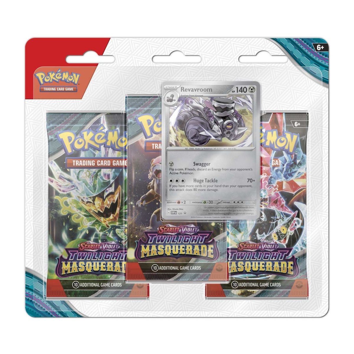 Pokémon TCG Scarlet & Violet-Twilight Masquerade 3 Booster Packs & Revavroom Promo Card