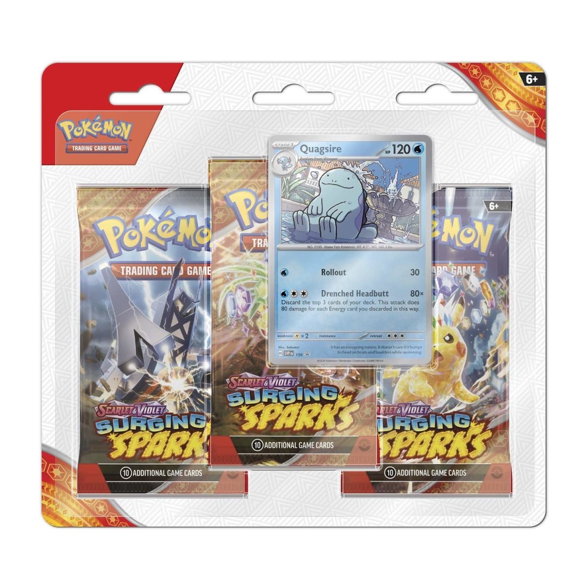 Pokémon TCG Scarlet & Violet-Surging Sparks 3 Booster Packs & Quagsire Promo Card