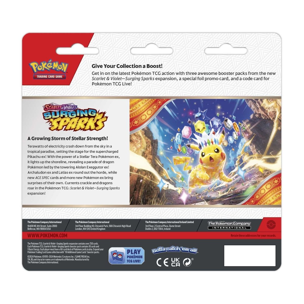 Pokémon TCG Scarlet & Violet-Surging Sparks 3 Booster Packs & Quagsire Promo Card